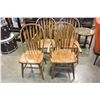 Image 1 : SET OF FOUR OAK HOOP BACK CHAIRS