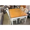 Image 1 : MODERN CARVED COMTEMPORARY DINING TABLE WITH LEAF AND FOUR CHAIRS