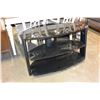 Image 2 : BLACK GLASS METAL ENTERTAINMENT STAND