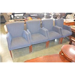 SET OF FOUR UPOLSTERED ARMCHAIRS