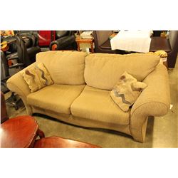 ROLLED ARM FABRIC SOFA AND LOVESEAT