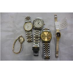 THREE MENS ESTATE WATCHES AND TWO LADIES WATCHES
