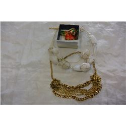 ESTATE NECKLACES AND CHRISTMAS PIN