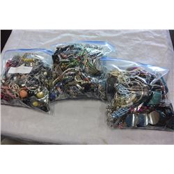 THREE LARGE BAGS OF JEWELLRY