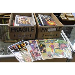 TWO BOXES OF COLLECTIBLE MARVEL AND DC COMICS