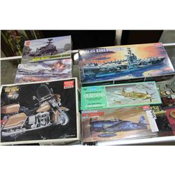 LOT OF MODEL SHIPS PLANES AND HELICOPTERS