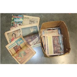 BOX OF VINTAGE NEWSPAPERS