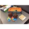 Image 1 : ITALIAN POTTERY CASSEROLE DISH AND DECORATIVE POTTERY CHICKENS