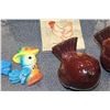 Image 2 : ITALIAN POTTERY CASSEROLE DISH AND DECORATIVE POTTERY CHICKENS