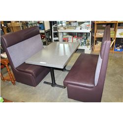 BOOTH STYLE TABLE AND TWO BENCHES