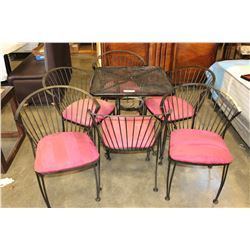 IRON TABLE AND 6 CHAIRS