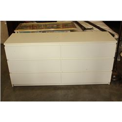 WHITE SIX DRAWER DRESSER