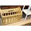 Image 2 : WOOD STOOL BIKE BASKET AND WOOD MAGAZINE RACK