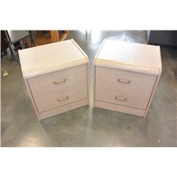 PAIR OF WHITE OAK 2 DRAWER NIGHTSTANDS