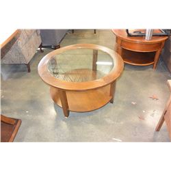 ROUND 2 TIER GLASS TOP ENDTABLE