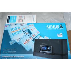 NEW OVERSTOCK SERIUS STRATUS 7 SATELLITE RADIO AND CAR SET AND PREMIUM SOUND SYSTEM