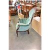 Image 2 : ANTIQUE CARVED UPOLSTERED BALLOON BACK MAHOGANY PARLOR CHAIR