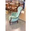 Image 4 : ANTIQUE CARVED UPOLSTERED BALLOON BACK MAHOGANY PARLOR CHAIR