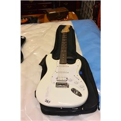 FENDER SQUIRE WHITE ELECTRIC GUITAR AND CASE