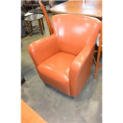 ORANGE LEATHER ARMCHAIR
