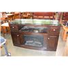 Image 1 : MODERN TWIN STARHOMES GLASS TOP MULTI MEDIA TV STAND WITH ELECTRIC FIREPLACE AND STORAGE