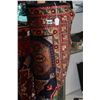 Image 1 : NEW 100% WOOL. HAND KNOTTED, TABRIZ, RED, YELLOW, BLACK, AREA CARPET, SIZE 120 INCH BY 57 INCH