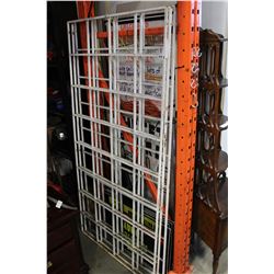 THREE WHITE METAL SECURITY GRIDS