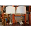 Image 1 : TWO BRUSHED METAL TABLE LAMPS