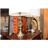 Image 2 : TWO BRUSHED METAL TABLE LAMPS
