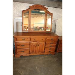 PALLISAR 7 DRAWER DRESSER WITH MIRROR