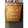 Image 1 : ANTIQUE PINE 4 DRAWER CHEST OF DRAWERS WITH DROP DOWN CENTER