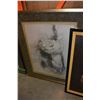Image 2 : GLOBAL FRAMED MAP FRAMED LION PRINT AND GIRL PICTURE