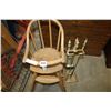 Image 1 : BENTWOOD CHILDS HIGHCHAIR AND BRASS COMPANION SET
