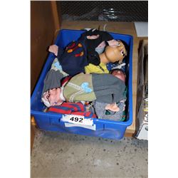 TRAY OF LITTLE PEOPLE TOYS HAND PUPPETS AND COLLECTIBLES