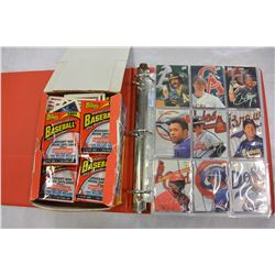BINDER OF BASEBALL CARDS AND BOX OF NEW PACKS