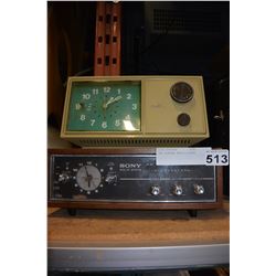TWO VINTAGE RADIO CLOCKS