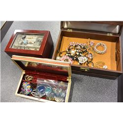 THREE JEWELERY BOXES AND CONTENTS