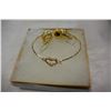 Image 1 : GOLD PLATE OVER STERLING BANGLE WITH RUBY STONES AND EARRINGS