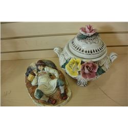 CAPIDEMONTI LIDDED DISH AND NATURE CRAFT FIGURE ECTASY