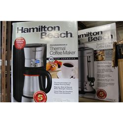 HAMILTON BEACH COFFEE MAKER AND COFFEE URN