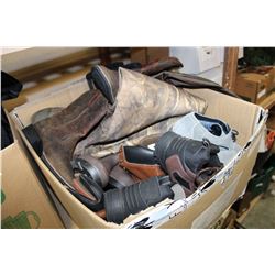 BOX OF BOOTS AND SHOES