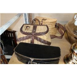 CASED SPOTTING SCOPE AND FISHING BASKETS
