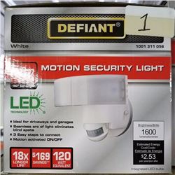White Defiant Motion Security Light.