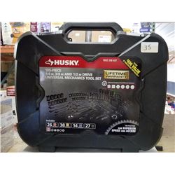 Husky 105 piece 1/4in, 3/8in AND 1/2 Drive Universal Mecganics Tool Set