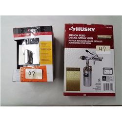 Husky Siphon Feed Detail Spray Gun & Kwikset Lock Kit.