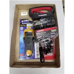 Flat of Zircon MultiScanner hd900, Husky 6 piece Flex Lock Wrench Set, 11 piece & 8 piece ratchet bi