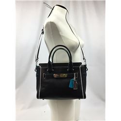 COACH Swagger 27 in Edgestain Leather Silver Black Tricolor