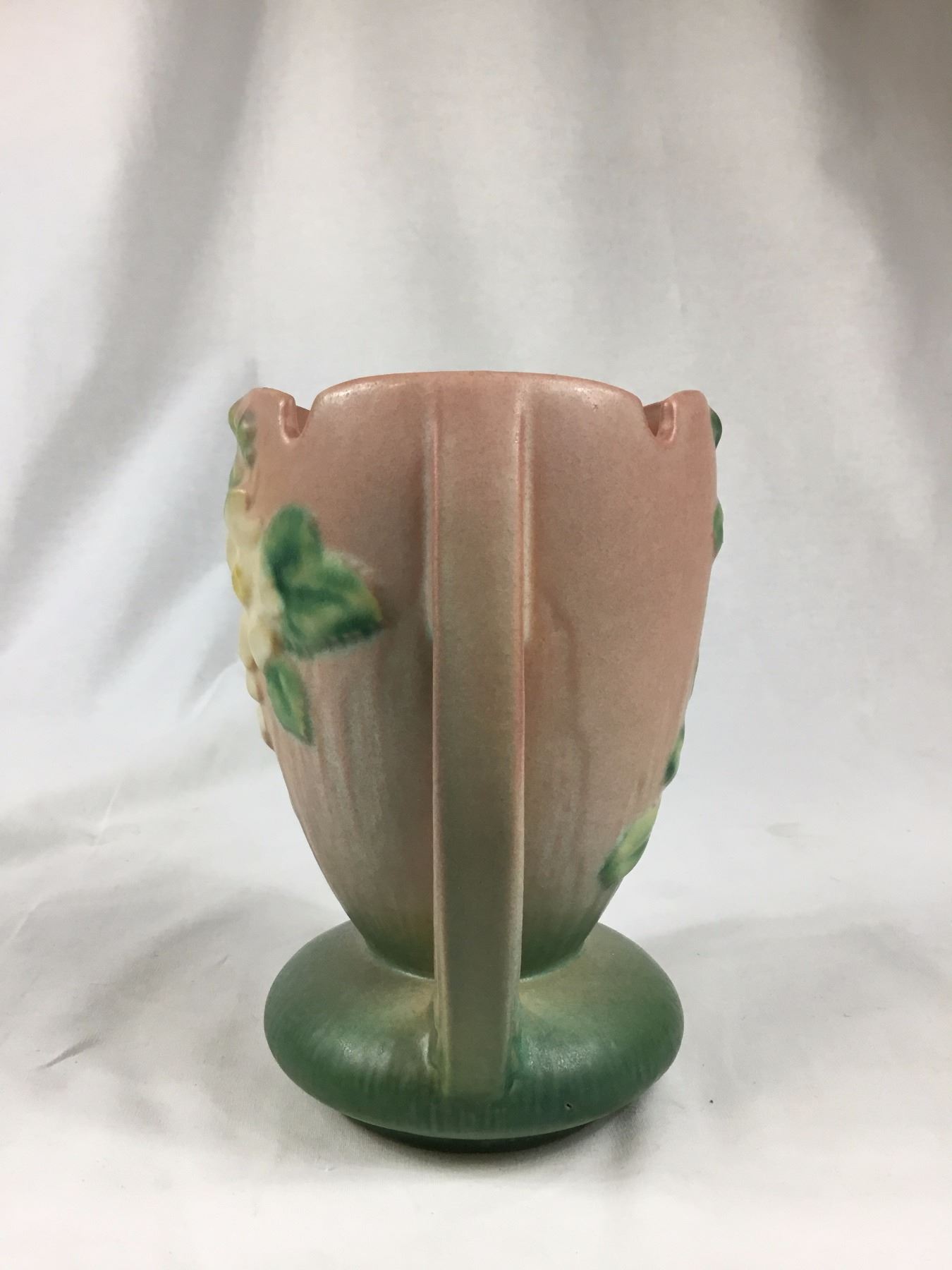 Roseville White Rose Vase 9837