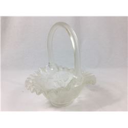 Fenton Clear Strawberry Pattern Glass Basket