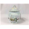 Image 1 : Handpainted Porcelain Covered Compote-Signed